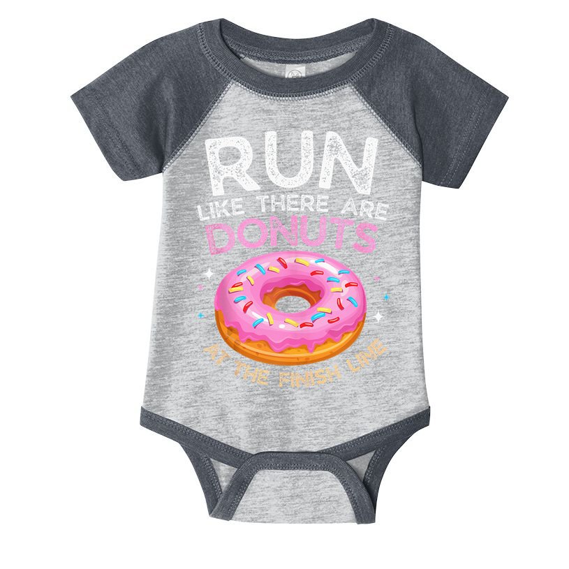 Donut Finish Line Marathon Funny Running For Men Women Infant Baby Jersey Bodysuit