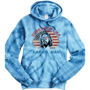 Dudes For Like Harris Man White Dude For Kamala Harris 2024 Tie Dye Hoodie