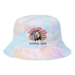 Dudes For Like Harris Man White Dude For Kamala Harris 2024 Tie Dye Newport Bucket Hat