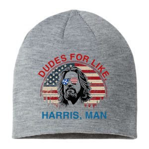 Dudes For Like Harris Man White Dude For Kamala Harris 2024 Sustainable Beanie