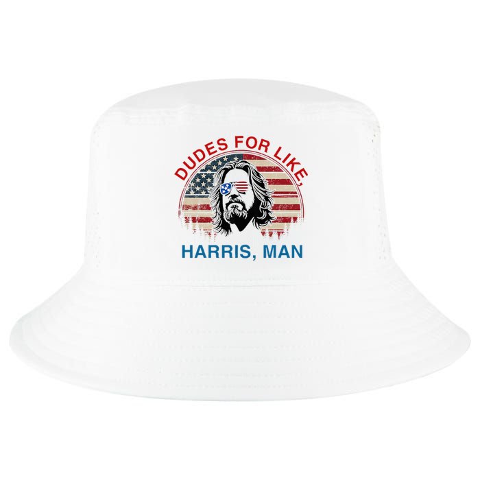 Dudes For Like Harris Man White Dude For Kamala Harris 2024 Cool Comfort Performance Bucket Hat