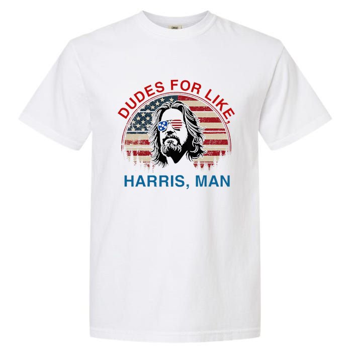 Dudes For Like Harris Man White Dude For Kamala Harris 2024 Garment-Dyed Heavyweight T-Shirt