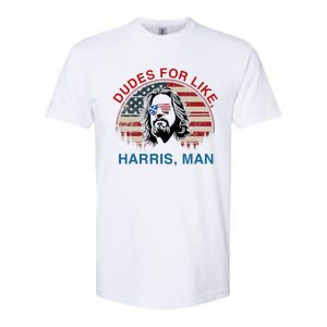 Dudes For Like Harris Man White Dude For Kamala Harris 2024 Softstyle CVC T-Shirt