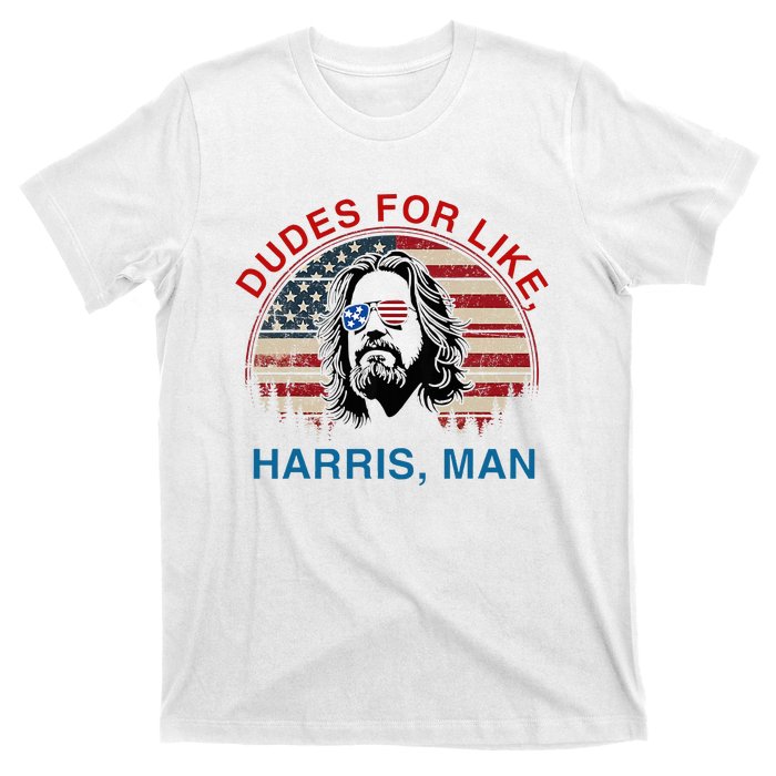 Dudes For Like Harris Man White Dude For Kamala Harris 2024 T-Shirt