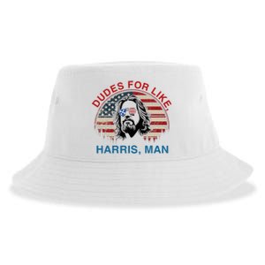 Dudes For Like Harris Man White Dude For Kamala Harris 2024 Sustainable Bucket Hat