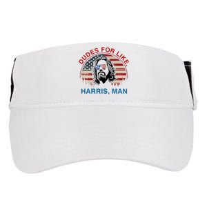 Dudes For Like Harris Man White Dude For Kamala Harris 2024 Adult Drive Performance Visor