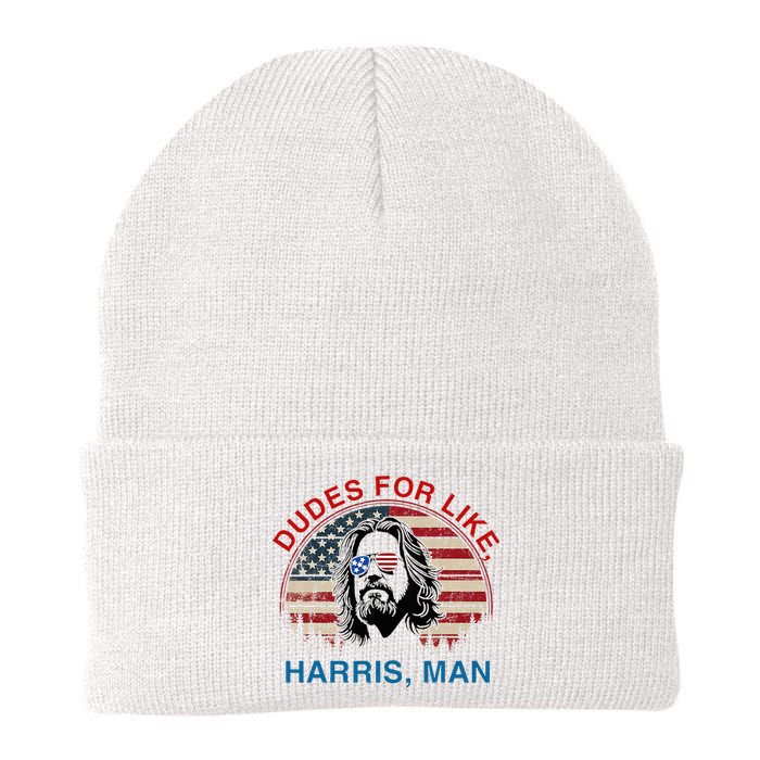 Dudes For Like Harris Man White Dude For Kamala Harris 2024 Knit Cap Winter Beanie