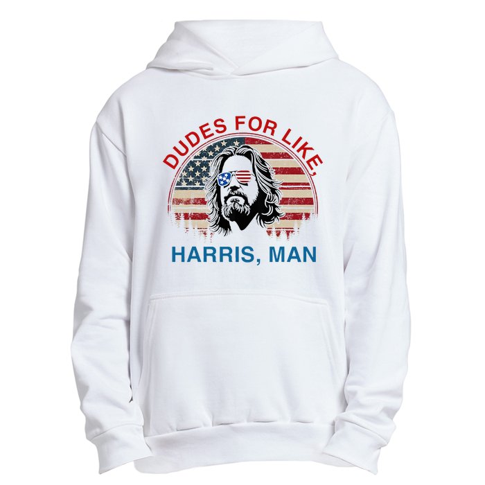 Dudes For Like Harris Man White Dude For Kamala Harris 2024 Urban Pullover Hoodie