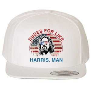 Dudes For Like Harris Man White Dude For Kamala Harris 2024 Wool Snapback Cap