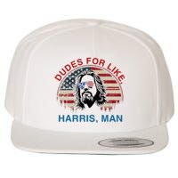 Dudes For Like Harris Man White Dude For Kamala Harris 2024 Wool Snapback Cap