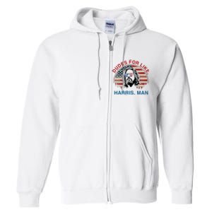 Dudes For Like Harris Man White Dude For Kamala Harris 2024 Full Zip Hoodie