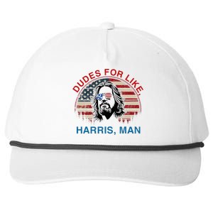 Dudes For Like Harris Man White Dude For Kamala Harris 2024 Snapback Five-Panel Rope Hat