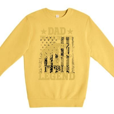 Dad Fishing Legend Flag Premium Crewneck Sweatshirt