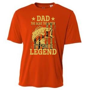 Dad Fishing Legend Flag Cooling Performance Crew T-Shirt