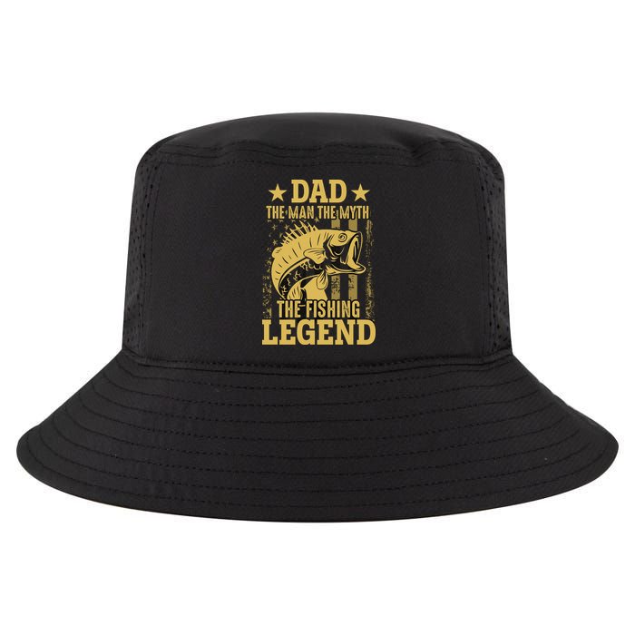 Dad Fishing Legend Flag Cool Comfort Performance Bucket Hat