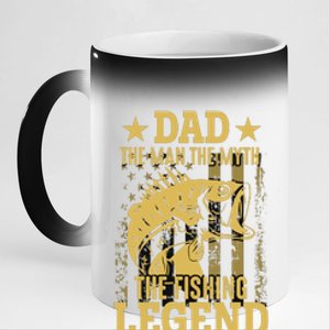 Dad Fishing Legend Flag 11oz Black Color Changing Mug