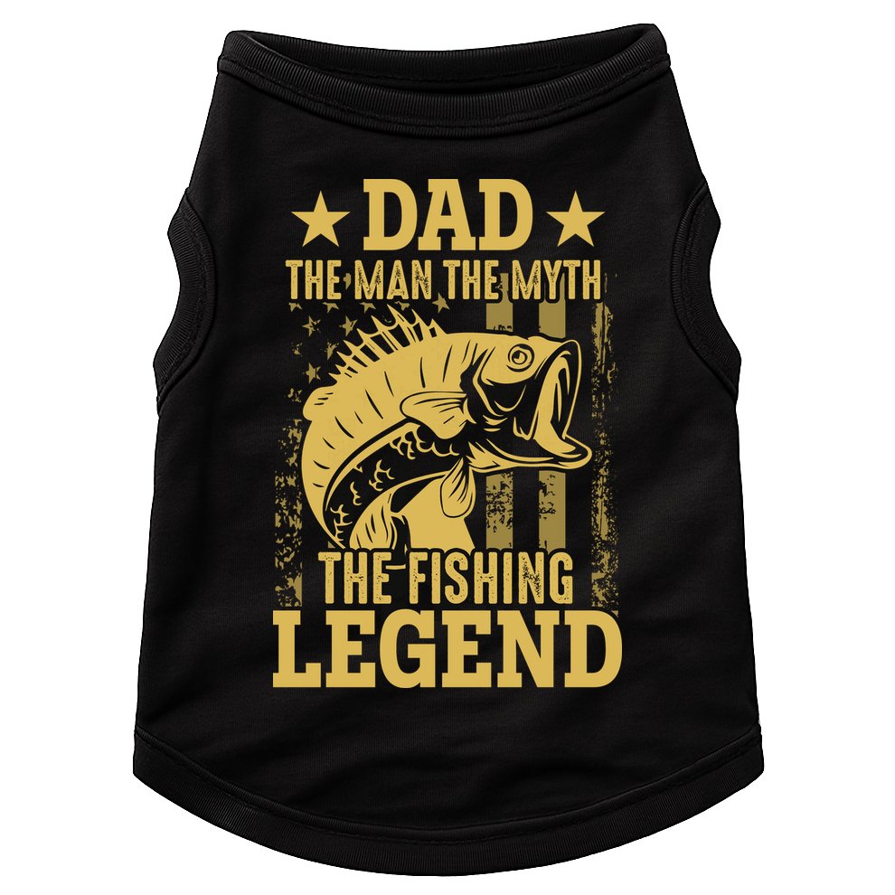 Dad Fishing Legend Flag Doggie Tank