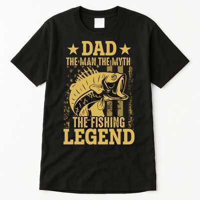 Dad Fishing Legend Flag Tall T-Shirt