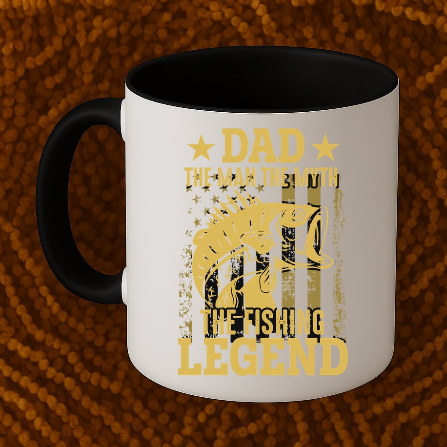 Dad Fishing Legend Flag Mug