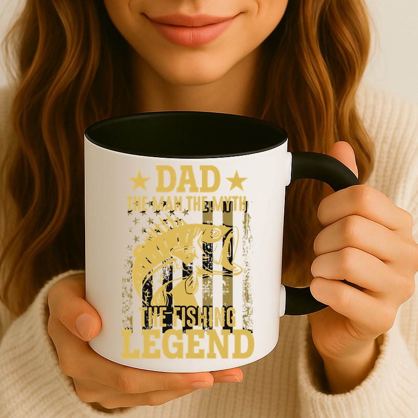 Dad Fishing Legend Flag Mug