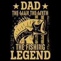 Dad Fishing Legend Flag Drawstring Bag