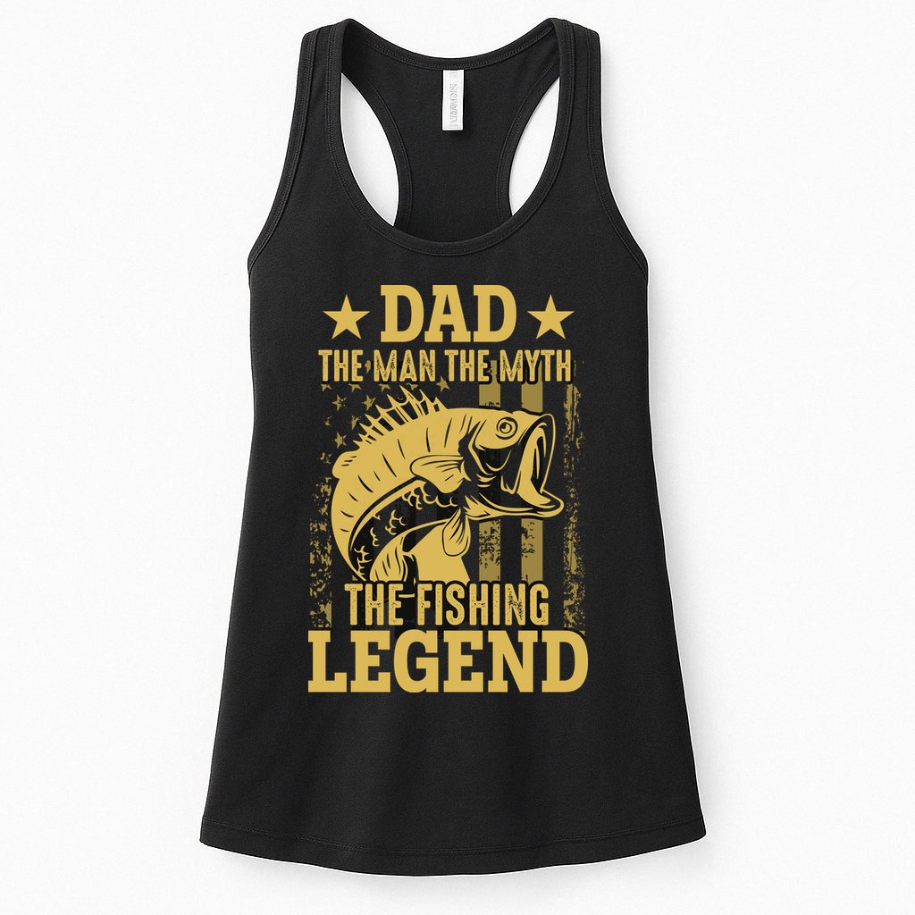 Dad Fishing Legend Flag Womens Tank Top