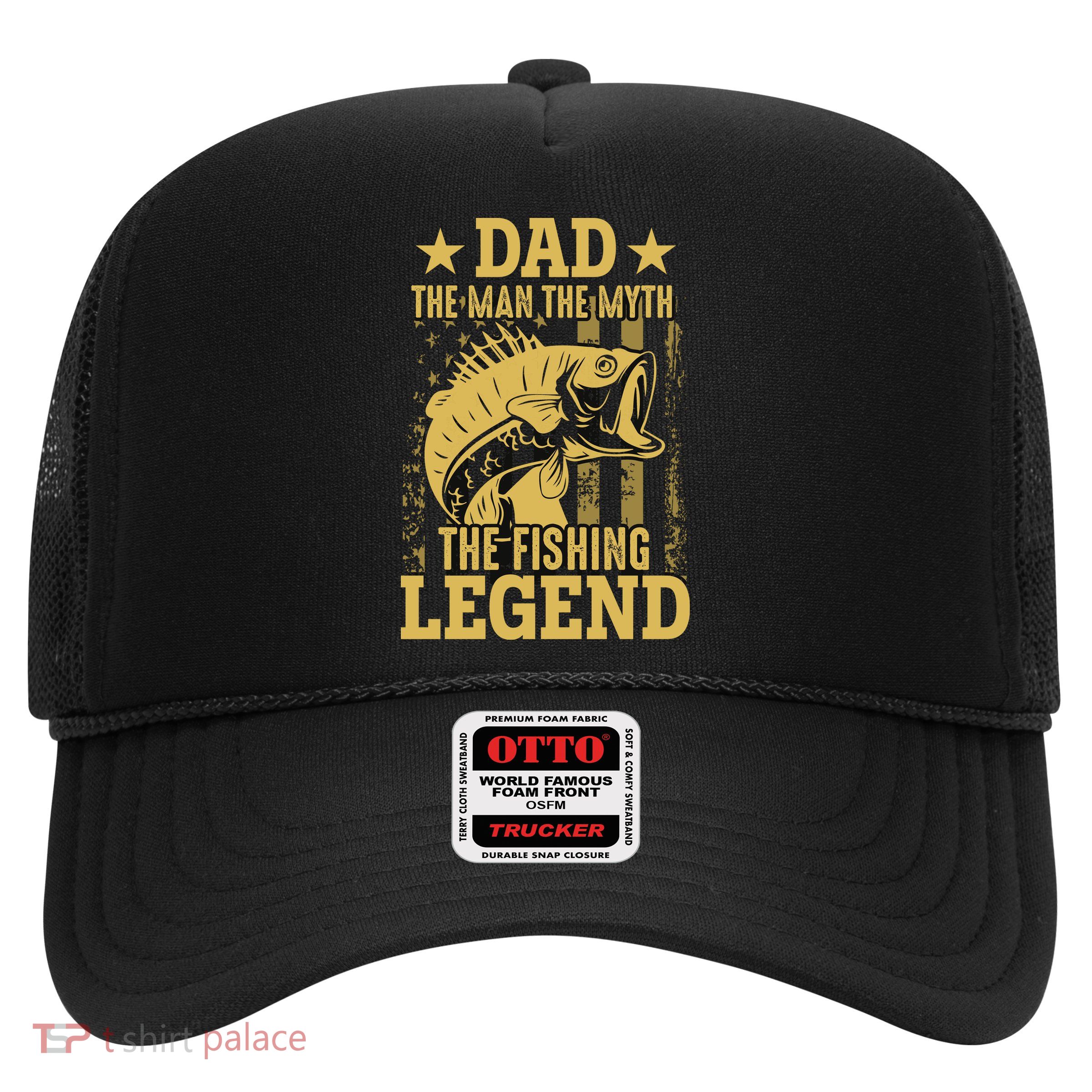 Dad Fishing Legend Flag Trucker Hat