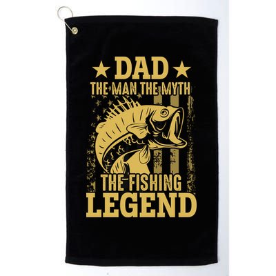 Dad Fishing Legend Flag Golf Towel