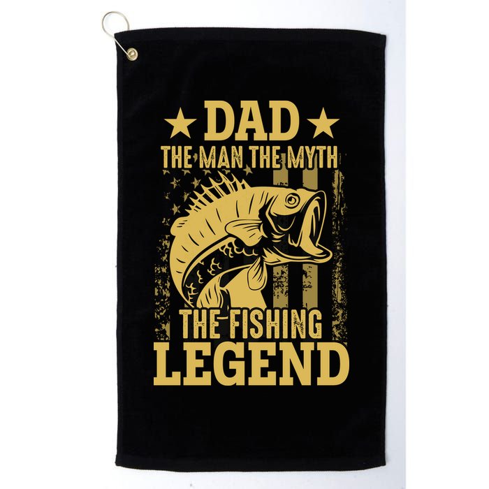 Dad Fishing Legend Flag Golf Towel