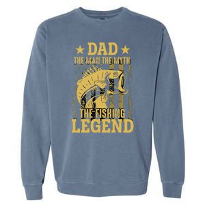 Dad Fishing Legend Flag Garment-Dyed Sweatshirt