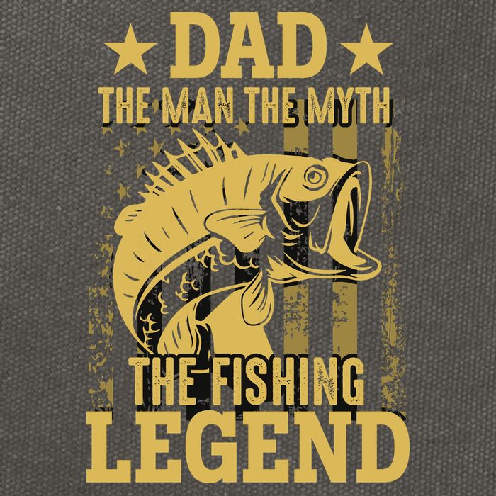 Dad Fishing Legend Flag Cotton Canvas Backpack