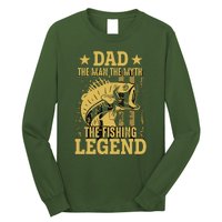 Dad Fishing Legend Flag Long Sleeve Shirt