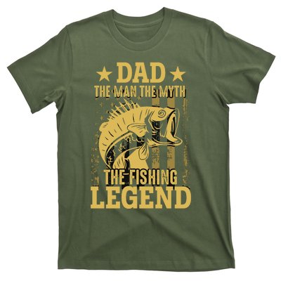 Dad Fishing Legend Flag T-Shirt