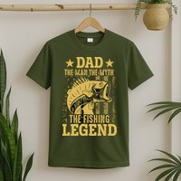 Dad Fishing Legend Flag T-Shirt