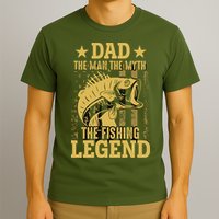 Dad Fishing Legend Flag T-Shirt