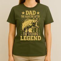 Dad Fishing Legend Flag T-Shirt