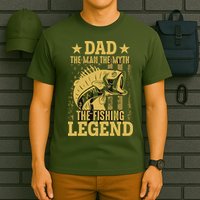 Dad Fishing Legend Flag T-Shirt