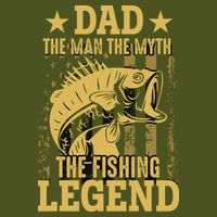 Dad Fishing Legend Flag T-Shirt