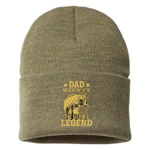 Dad Fishing Legend Flag Sustainable Knit Beanie