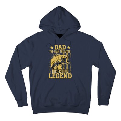 Dad Fishing Legend Flag Hoodie