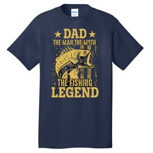 Dad Fishing Legend Flag Tall T-Shirt