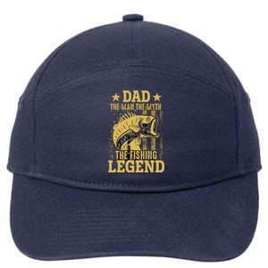 Dad Fishing Legend Flag 7-Panel Snapback Hat