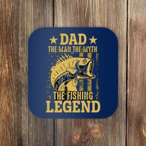 Dad Fishing Legend Flag Coaster