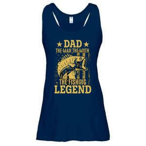 Dad Fishing Legend Flag Ladies Essential Flowy Tank