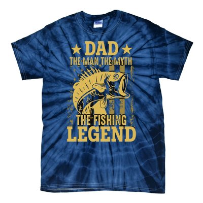 Dad Fishing Legend Flag Tie-Dye T-Shirt