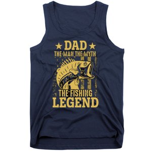 Dad Fishing Legend Flag Tank Top