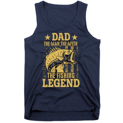 Dad Fishing Legend Flag Tank Top