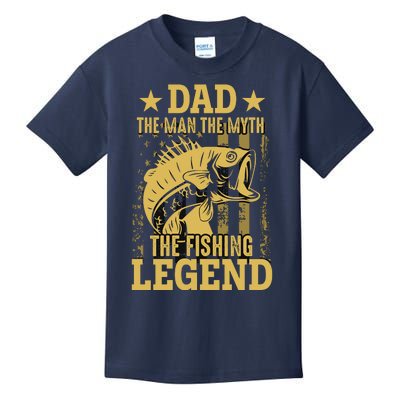 Dad Fishing Legend Flag Kids T-Shirt