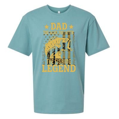 Dad Fishing Legend Flag Sueded Cloud Jersey T-Shirt