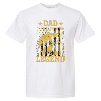 Dad Fishing Legend Flag Garment-Dyed Heavyweight T-Shirt